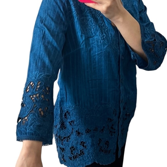 Soft Surroundings Blue Esme Tunic & Tank Top Size Small - Picture 3 of 8